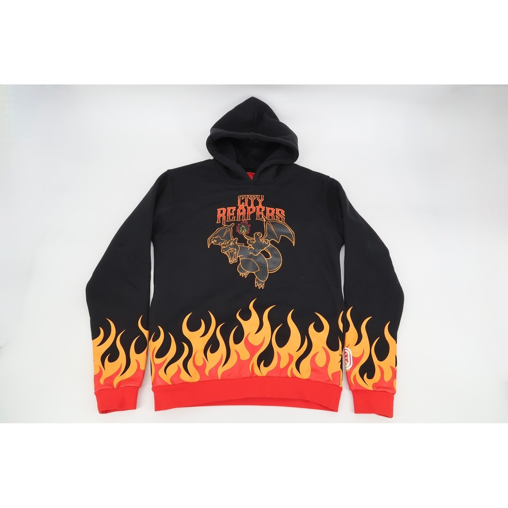 Overtime Pokemon City‎ Reapers Charizard Hoodie Youth XL Flame Fire Pullover